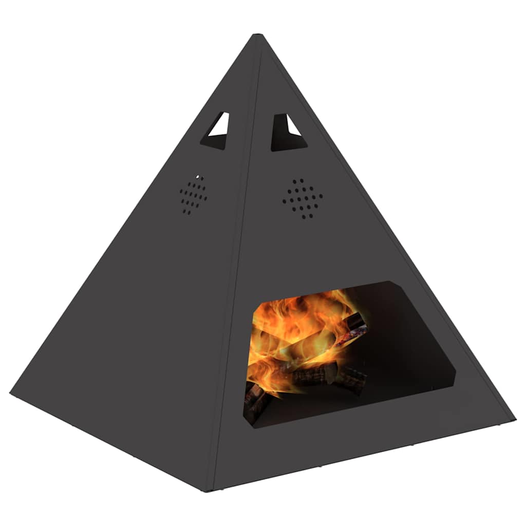 Feuerstelle Schwarz 50 X 50 X 51 Cm Stahl