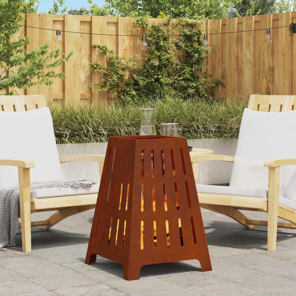 Feuerstelle Braun 50 X 50 X 70 Cm Wetterfeststahl