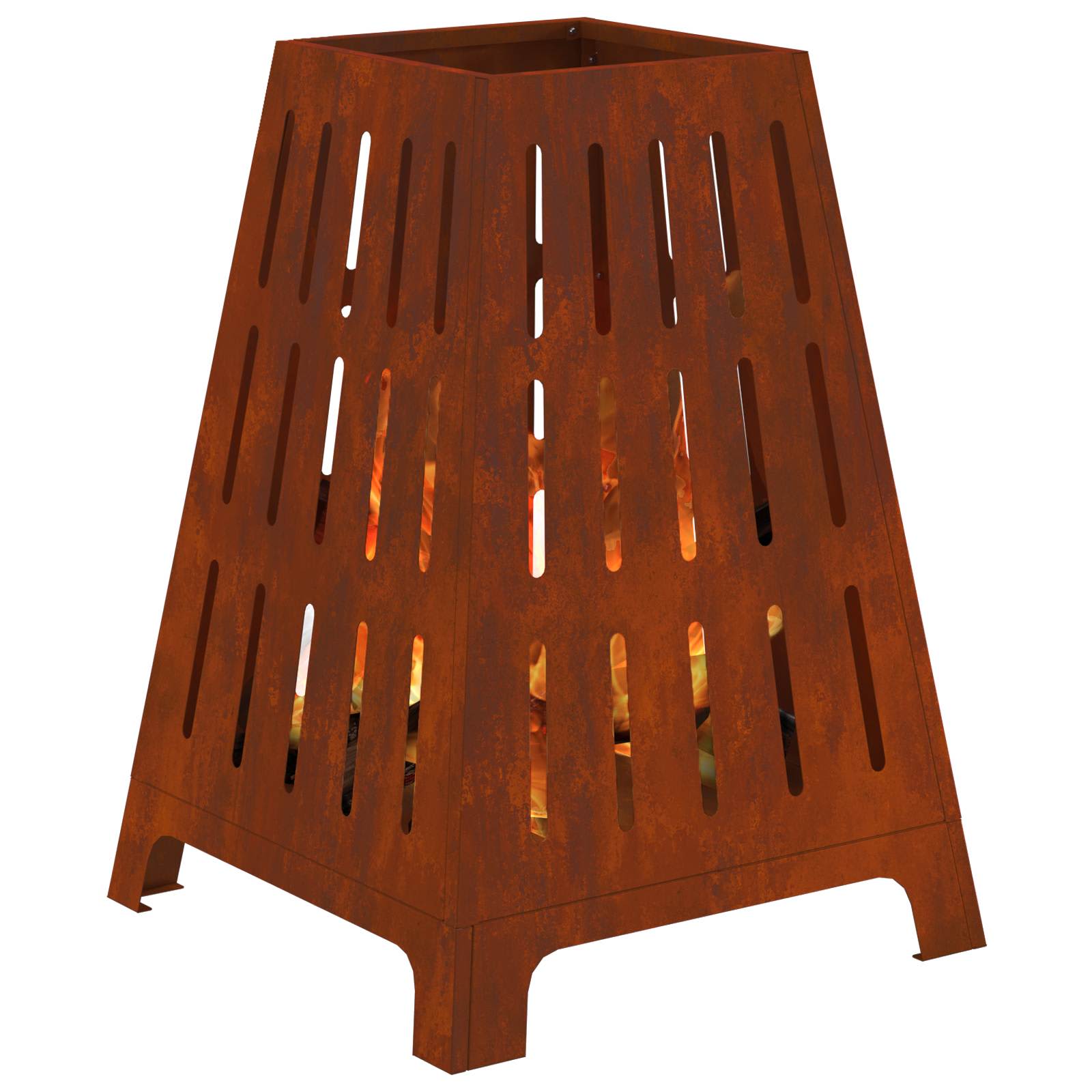 Feuerstelle Braun 50 X 50 X 70 Cm Wetterfeststahl