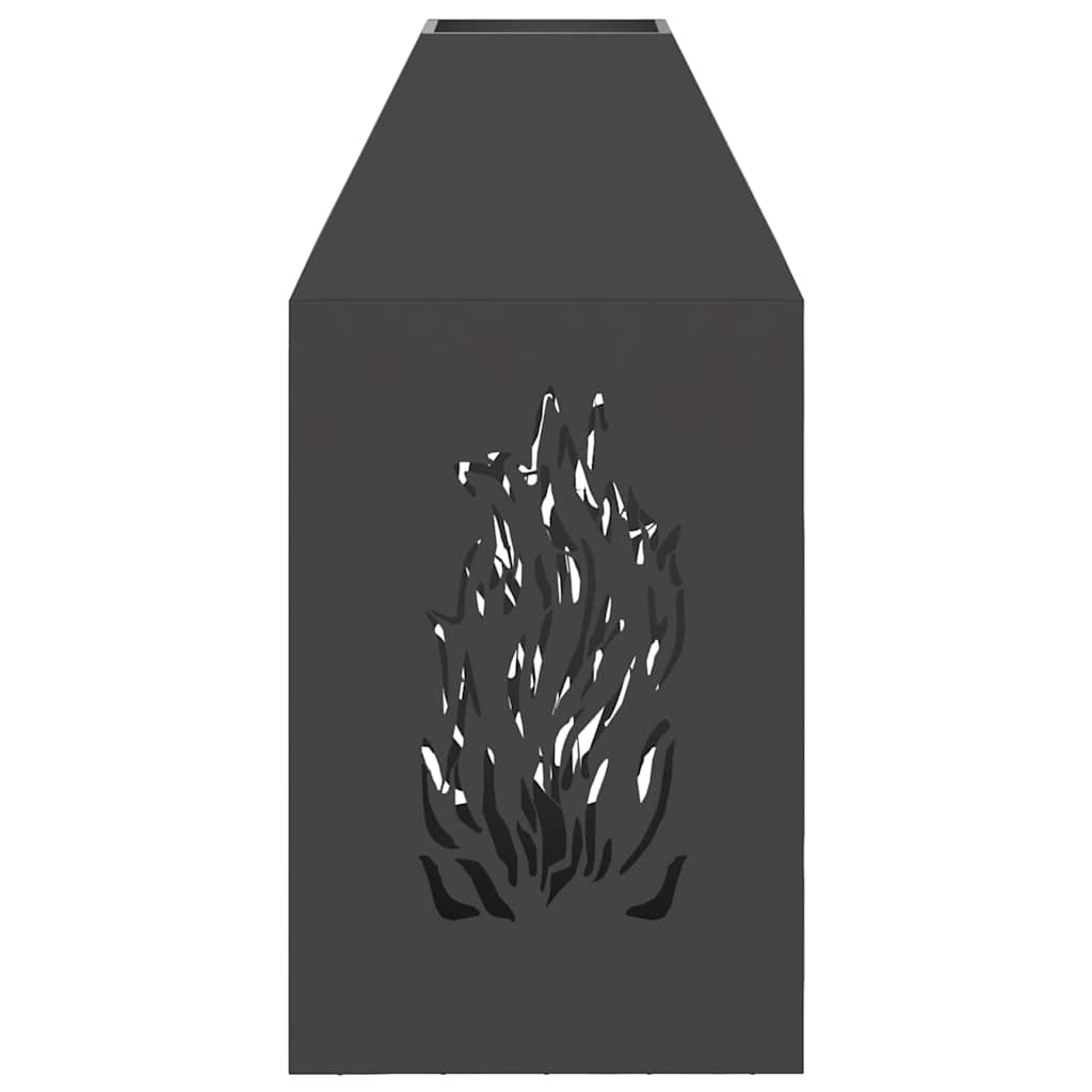 Feuerstelle Schwarz 50 X 50 X 100 Cm Stahl