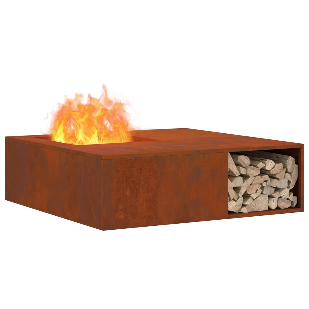 Feuerstelle Braun 100 X 100 X 30 Cm Wetterfeststahl