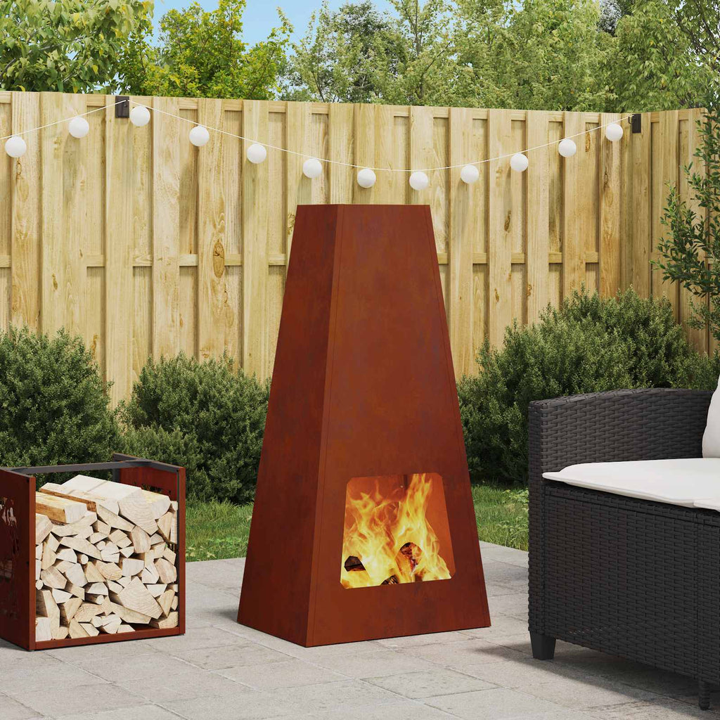 Feuerstelle Schwarz 50 X 35 X 100 Cm Stahl