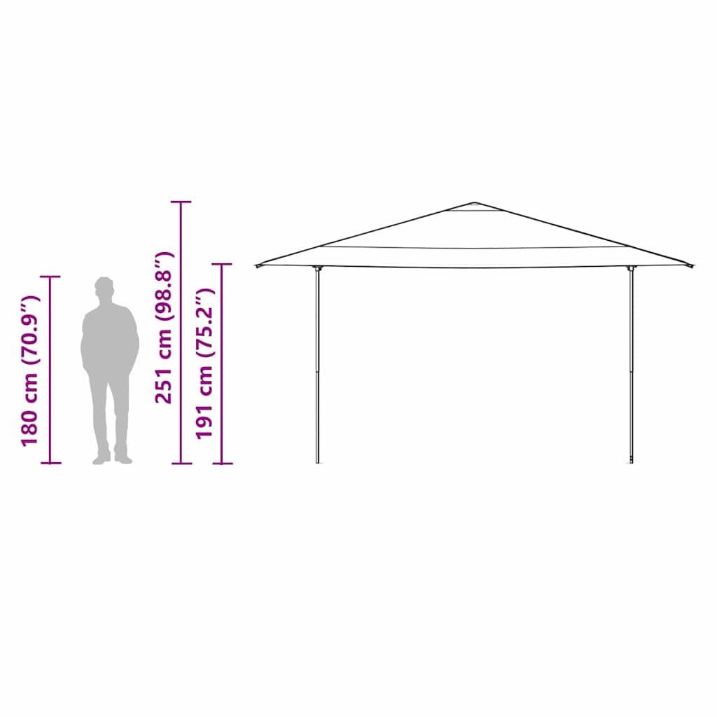 Pavillon-Zelt 395 X 395 X 251 Cm Stoff