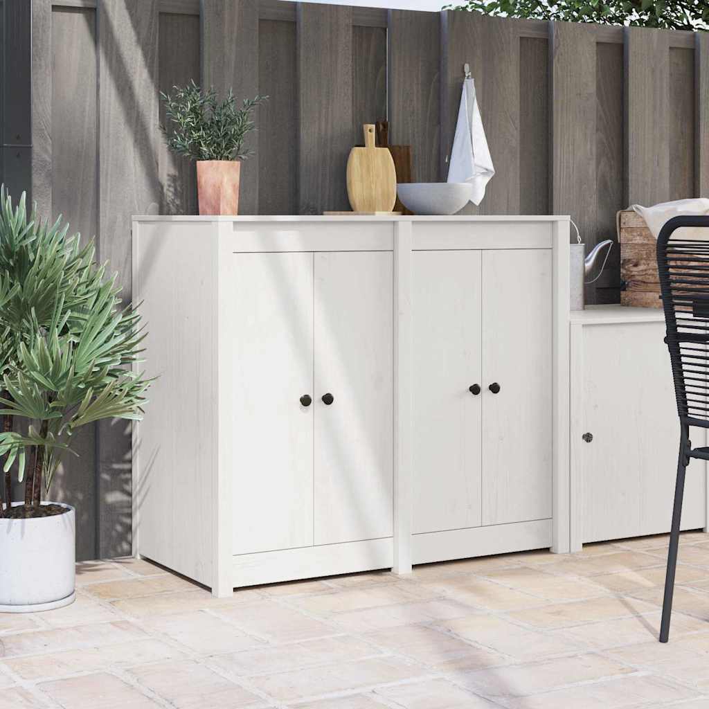Küchentür 2 Pcs Weiß 50 X 9 X 82 Cm Massivholz Kiefer