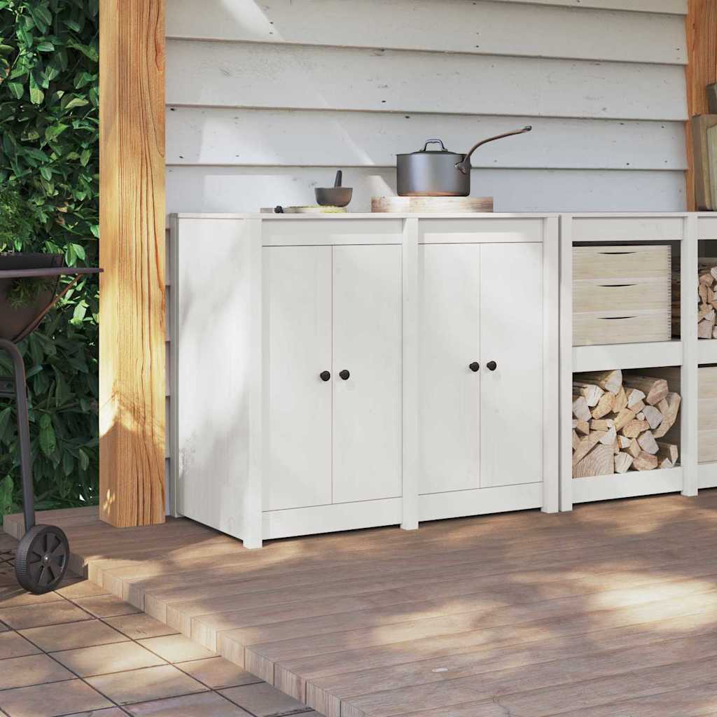 Küchentür 2 Pcs Weiß 50 X 9 X 82 Cm Massivholz Kiefer