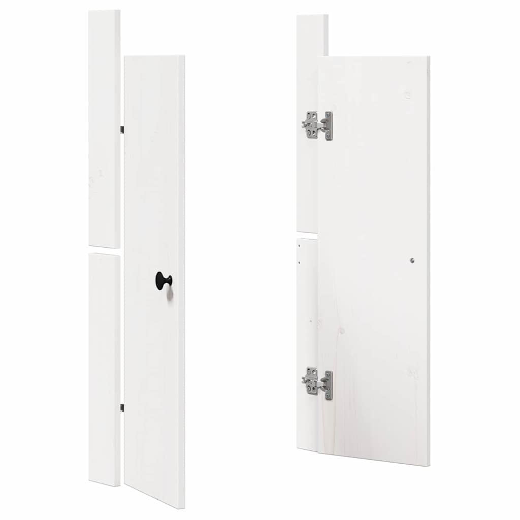 Küchentür 2 Pcs Weiß 50 X 9 X 82 Cm Massivholz Kiefer