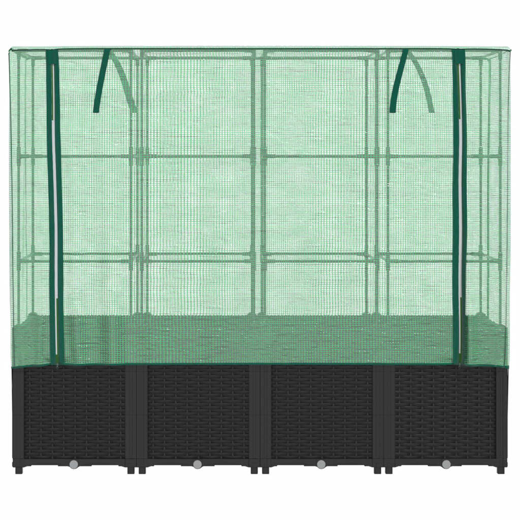Hochbeet Mit Gewächshausabdeckung Rattanoptik 160X40X153 Cm