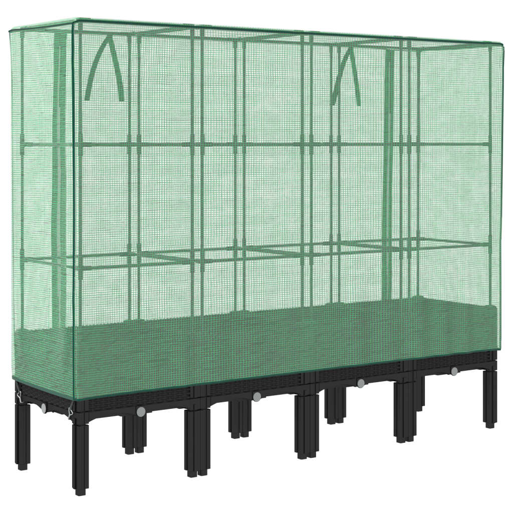 Hochbeet Mit Gewächshaus-Aufsatz Rattan-Optik