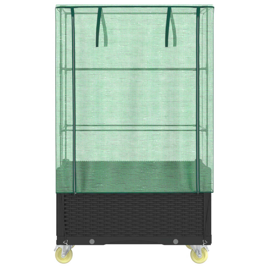 Hochbeet Mit Aufsatz Und Rollen Rattan-Optik 80X50X182 Cm