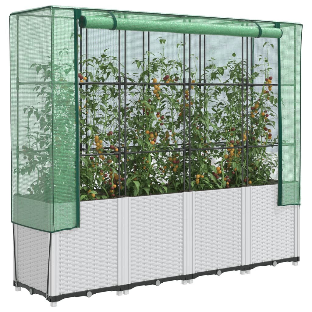 Hochbeet Mit Gewächshausabdeckung Rattanoptik 160X40X153 Cm