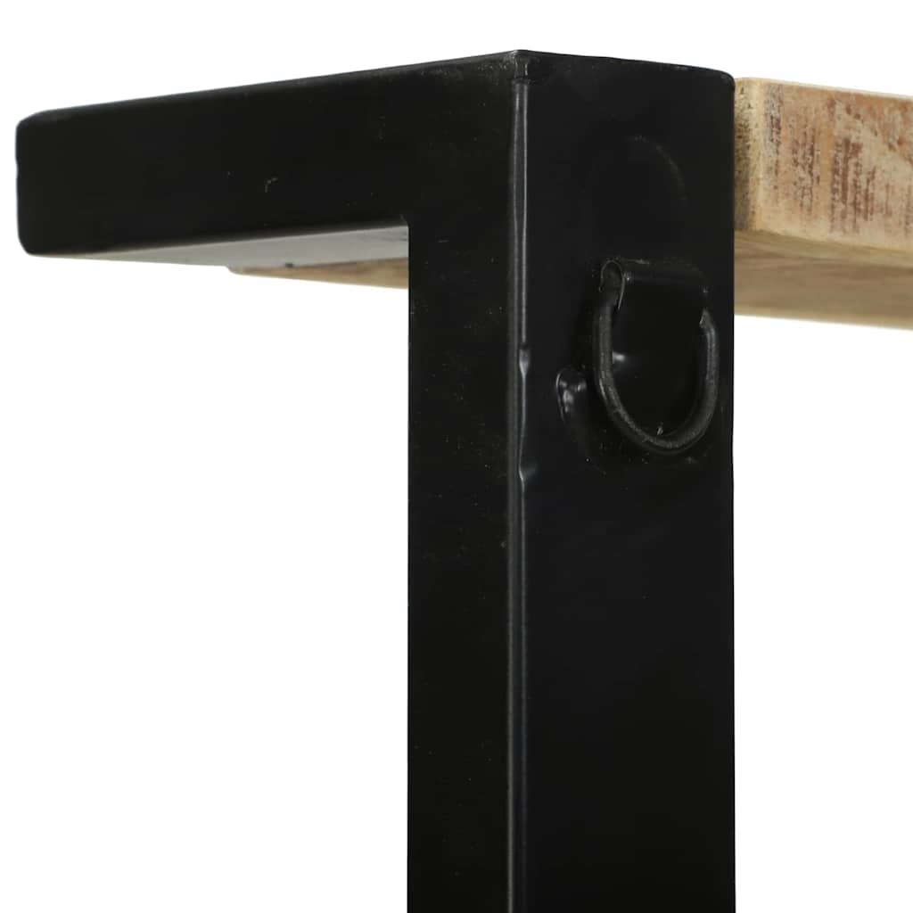 Küchenregal Braun Und Schwarz 80 X 40 X 160 Cm Massivholz Mango