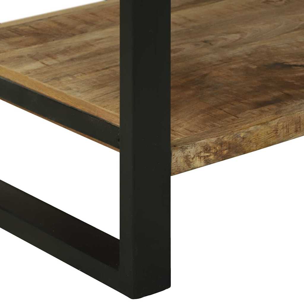 Küchenregal Braun Und Schwarz 80 X 40 X 160 Cm Massivholz Mango