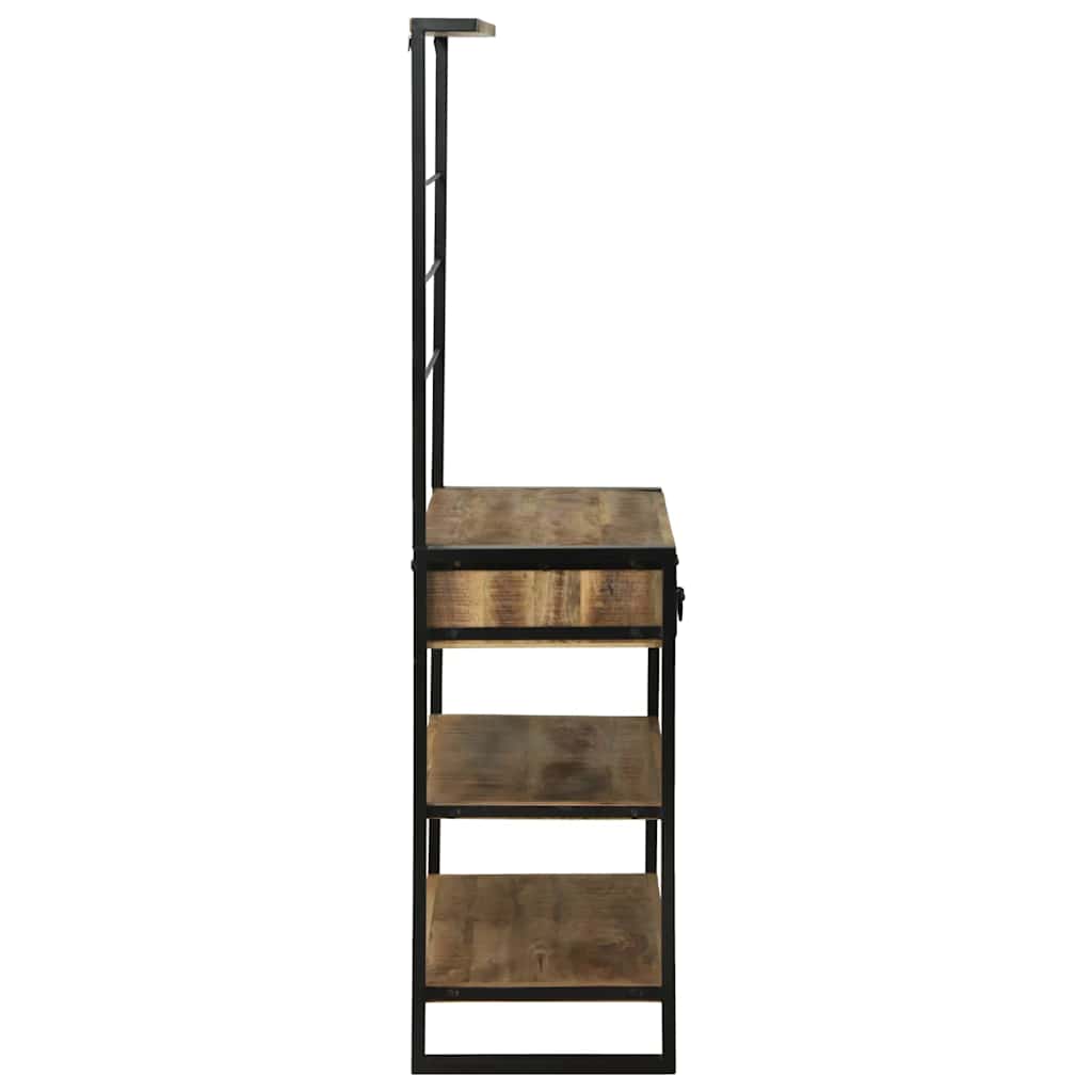 Küchenregal Braun Und Schwarz 80 X 40 X 160 Cm Massivholz Mango