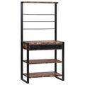 Küchenregal Braun Und Schwarz 80 X 40 X 160 Cm Massivholz Mango