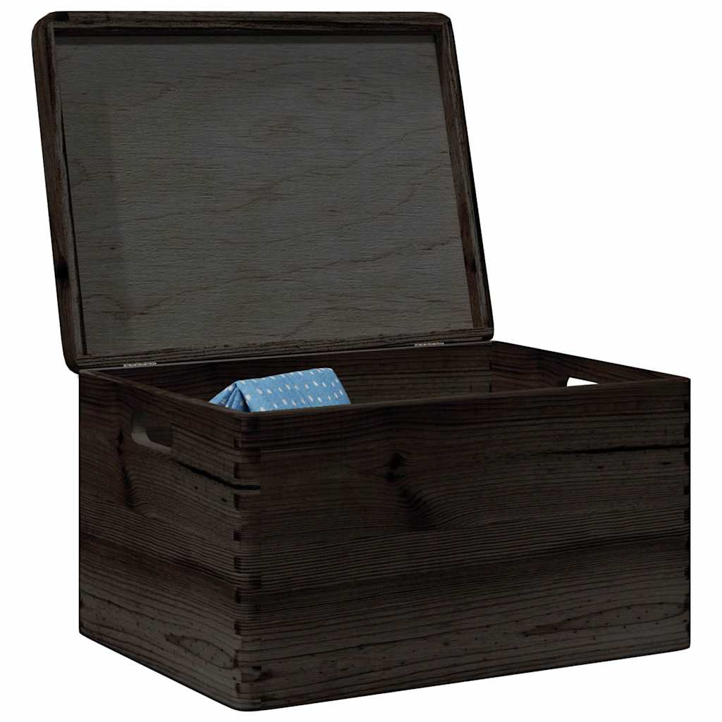 Holzkiste Massivholz Kiefer Schwarz