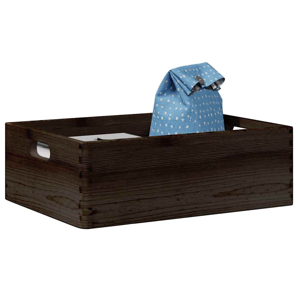 Holzkiste Massivholz Kiefer Schwarz