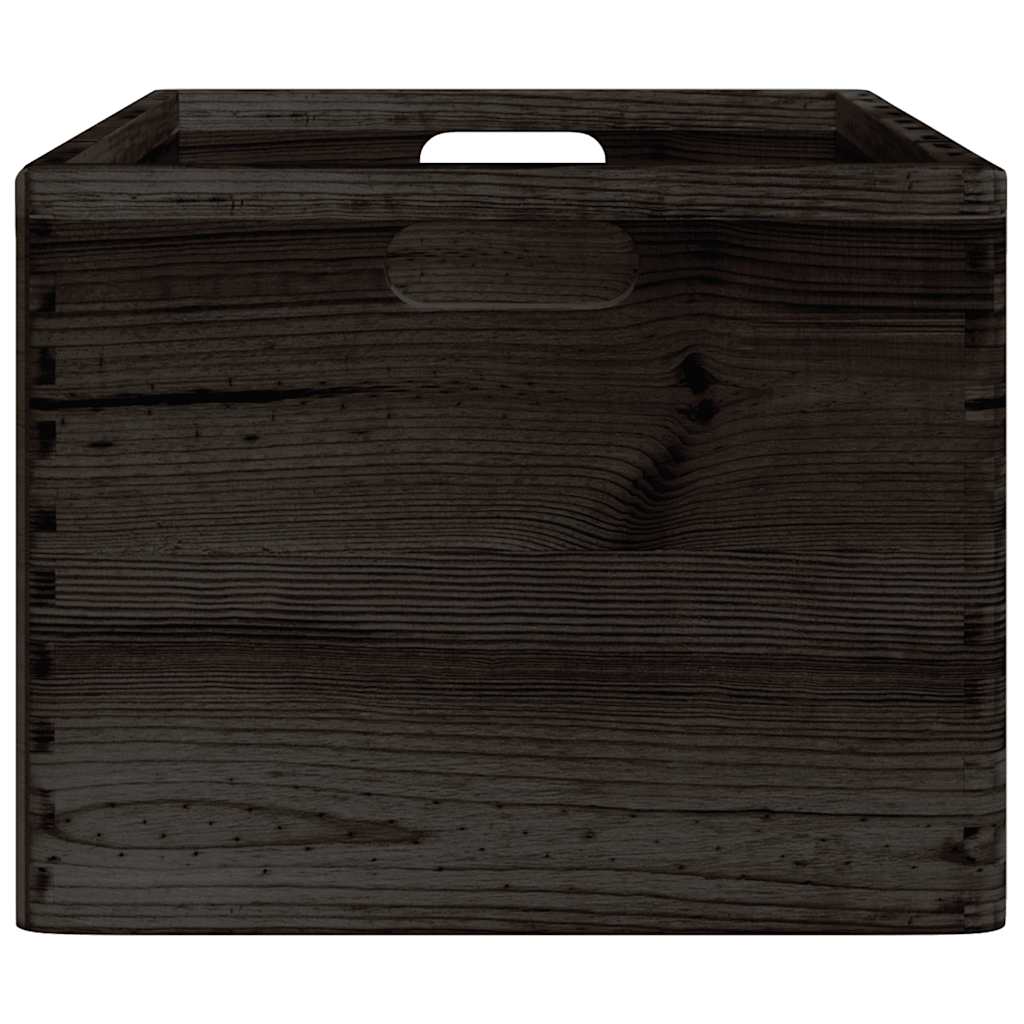 Holzkiste Massivholz Kiefer Schwarz