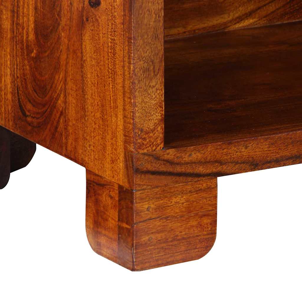 Schuhschrank Mit Regal Braun 55 X 35 X 75 Cm Massivholz Akazie