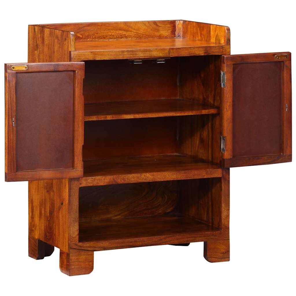Schuhschrank Mit Regal Braun 55 X 35 X 75 Cm Massivholz Akazie