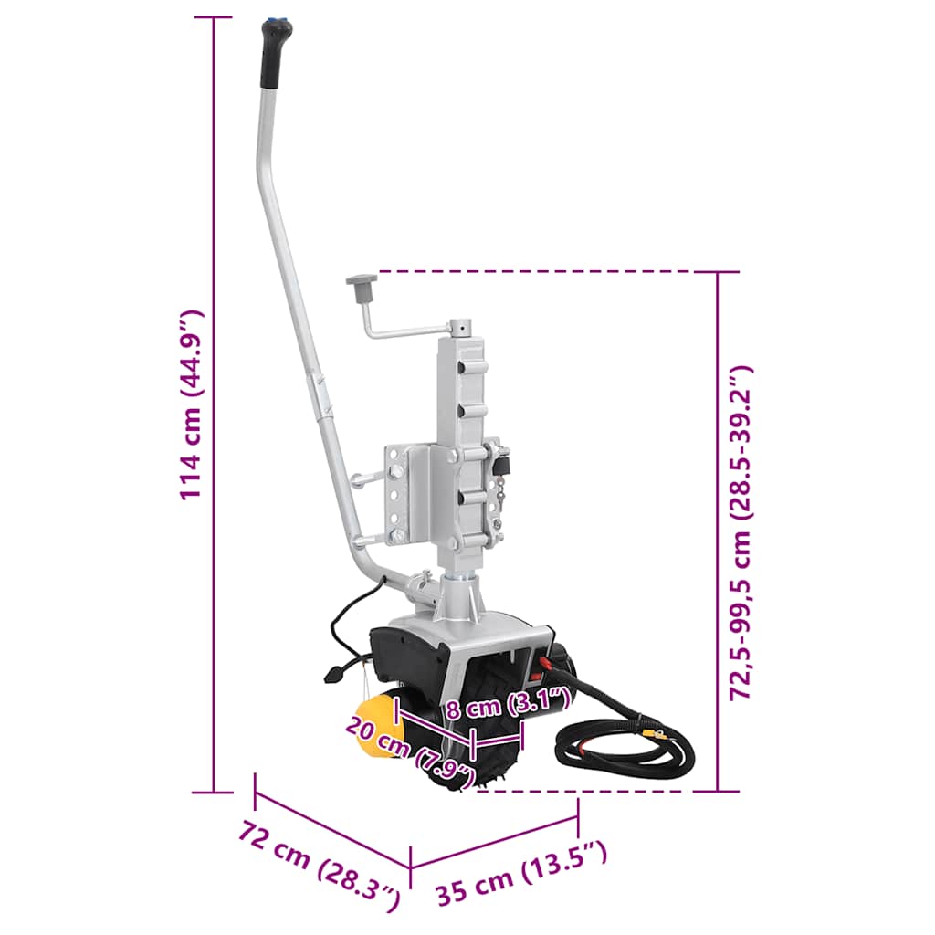 Stützrad Für Anhänger 12 V 550 W Aluminium