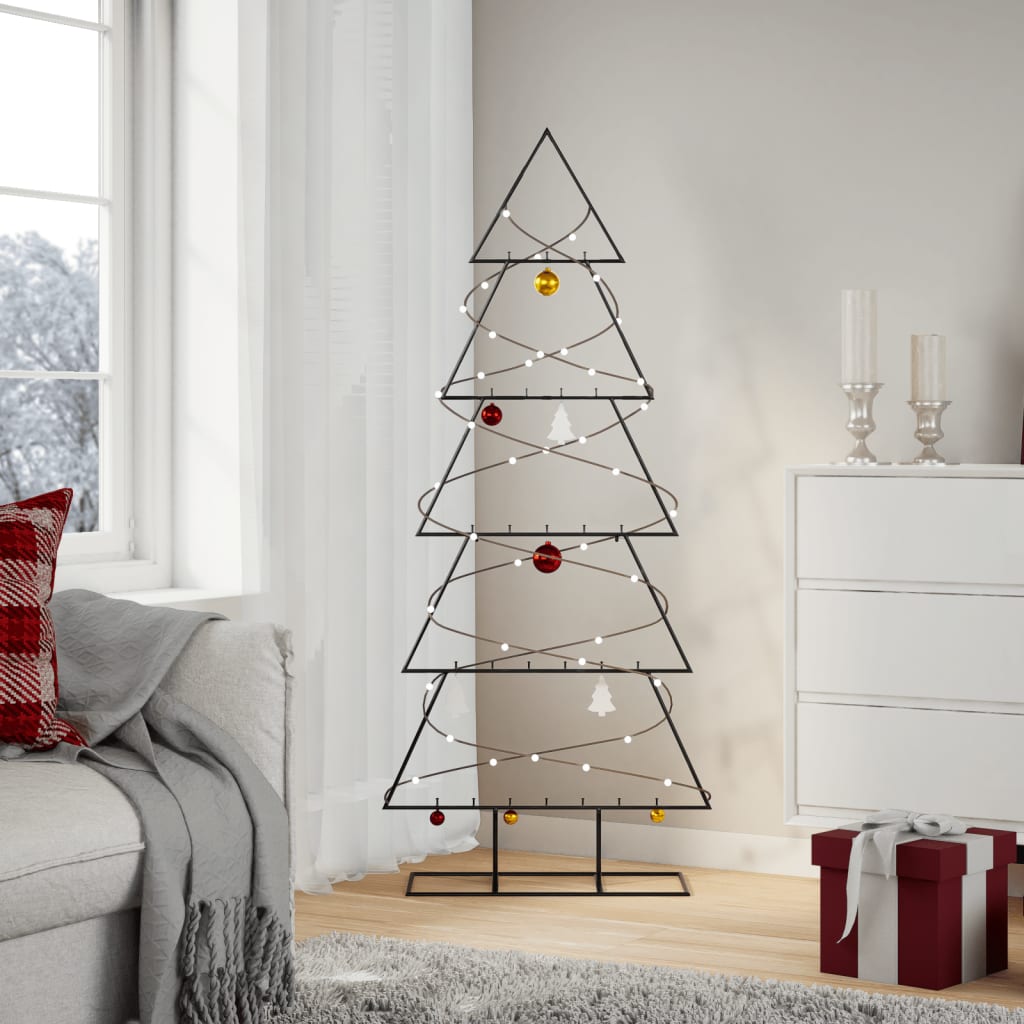 Metall-Weihnachtsbaum Für Dekorationen Schwarz Schwarz