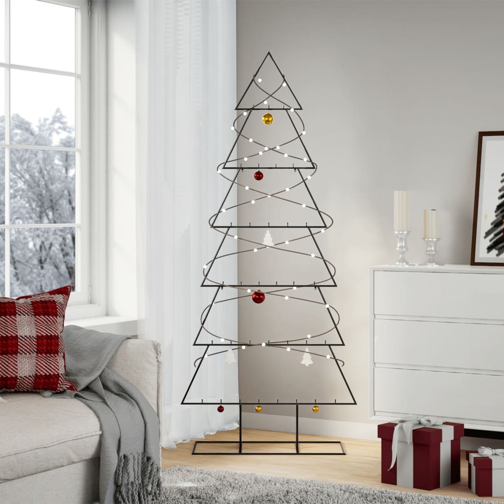 Metall-Weihnachtsbaum Für Dekorationen Schwarz Schwarz