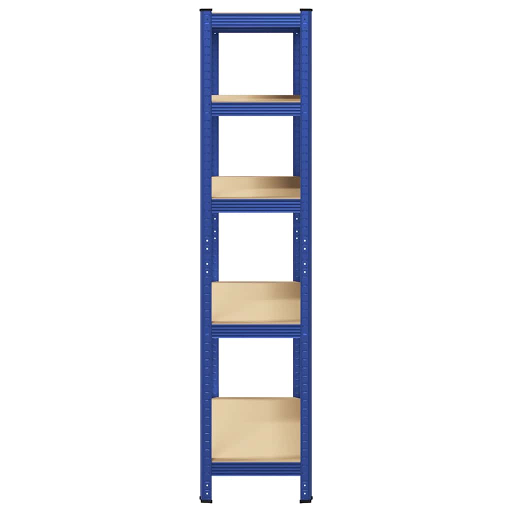 Lagerregal Mit 5 Böden Stahl & Holzwerkstoff Blau