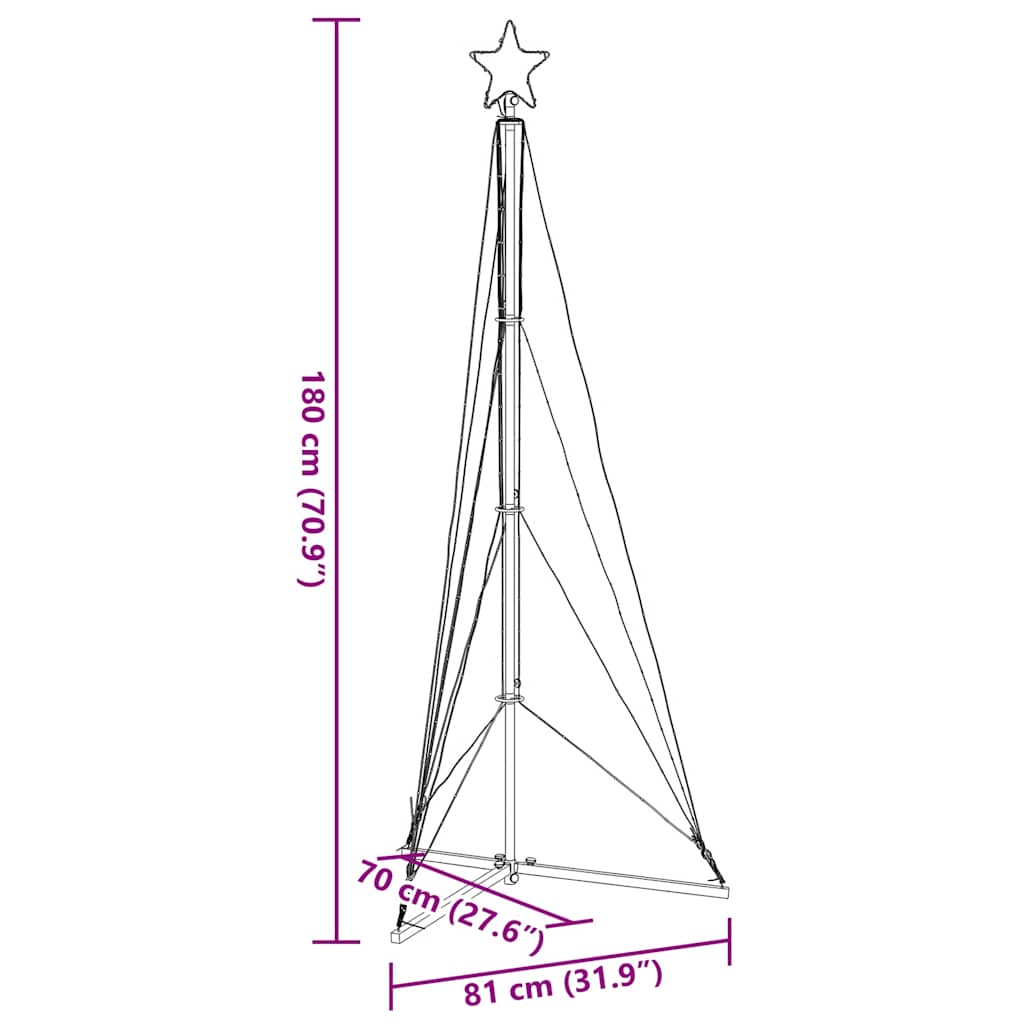 Led Weihnachtsbaum 363 Leds 182 Cm Kaltweiß