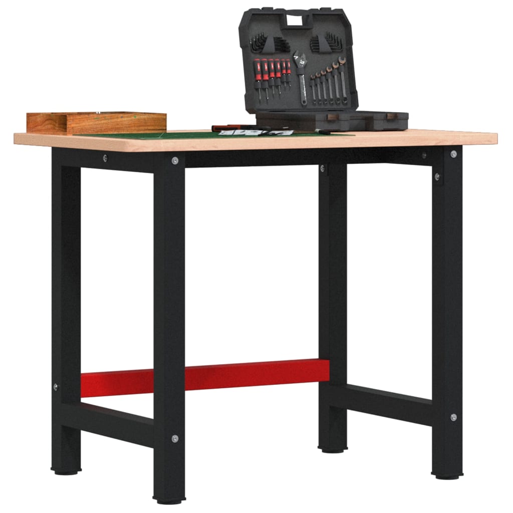 Werkbank 100X60X81,5 Cm Massivholz Buche Rechteckig