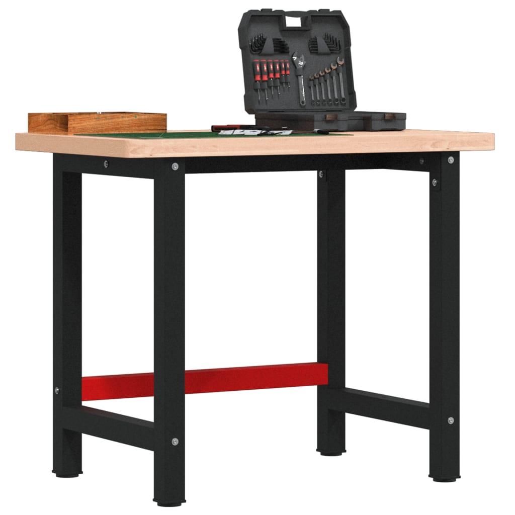 Werkbank 100X60X81,5 Cm Massivholz Buche Rechteckig