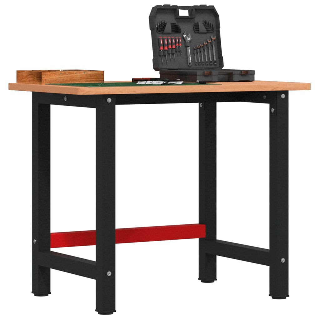 Werkbank 100X60X81,5 Cm Massivholz Buche Rechteckig