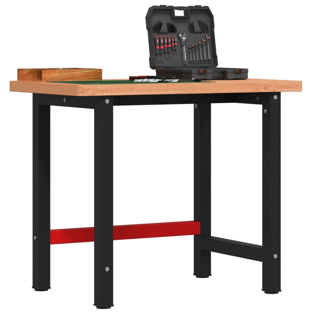 Werkbank 100X60X81,5 Cm Massivholz Buche Rechteckig