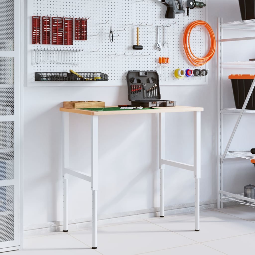 Werkbank 100X60X(71,5-98) Cm Massivholz Buche Rechteckig