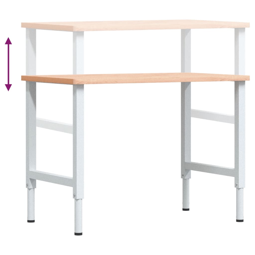 Werkbank 100X60X(71,5-98) Cm Massivholz Buche Rechteckig