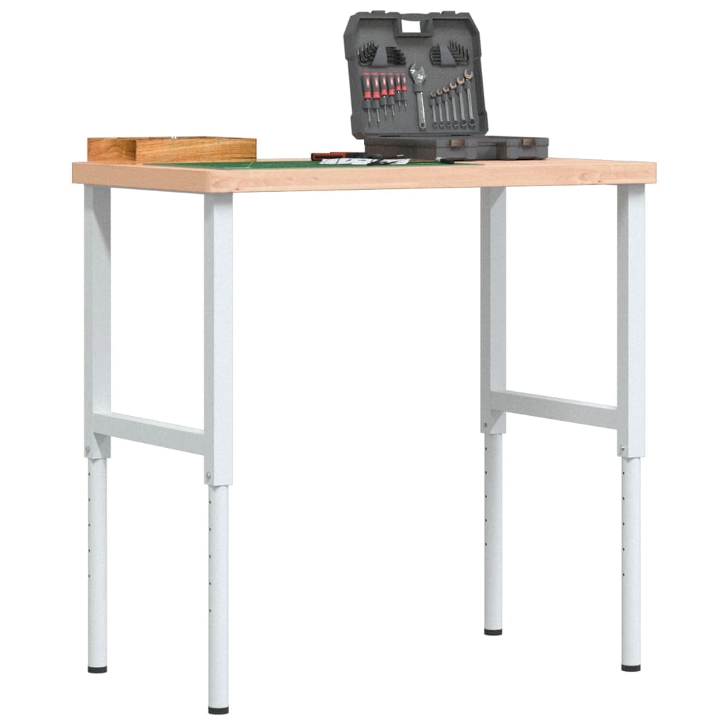 Werkbank 100X60X(71,5-98) Cm Massivholz Buche Rechteckig
