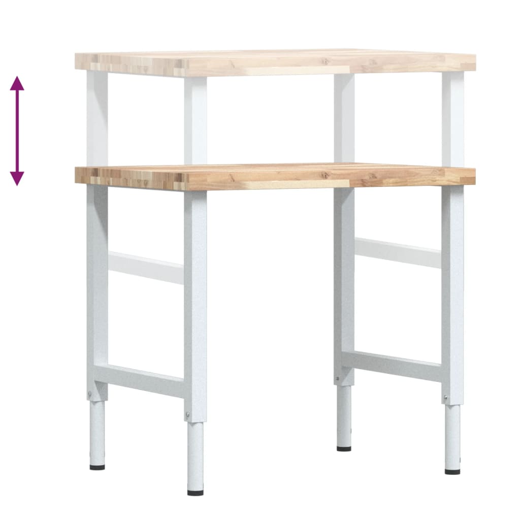 Werkbank 80X60X(73-99,5) Cm Massivholz Akazie Rechteckig