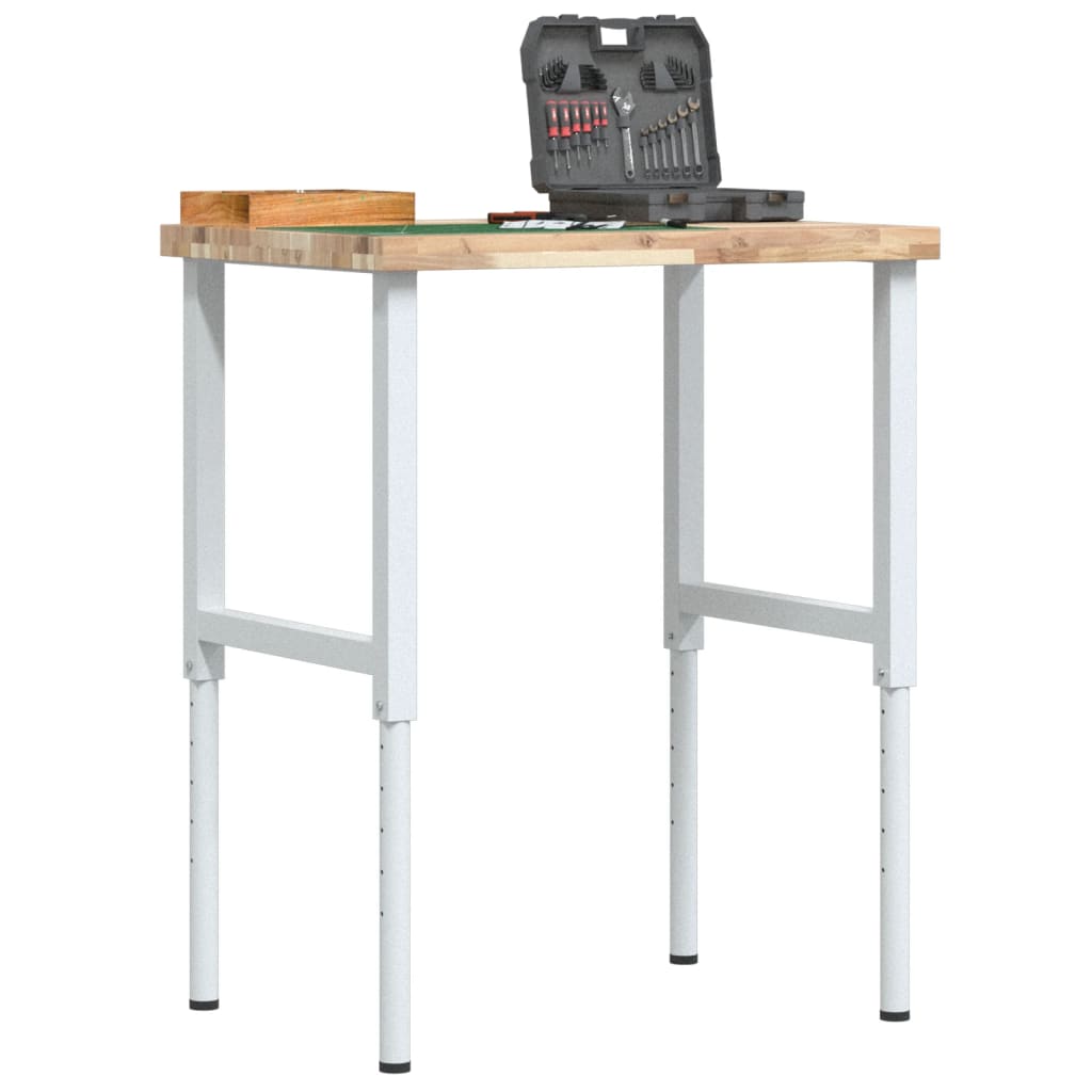 Werkbank 80X60X(73-99,5) Cm Massivholz Akazie Rechteckig