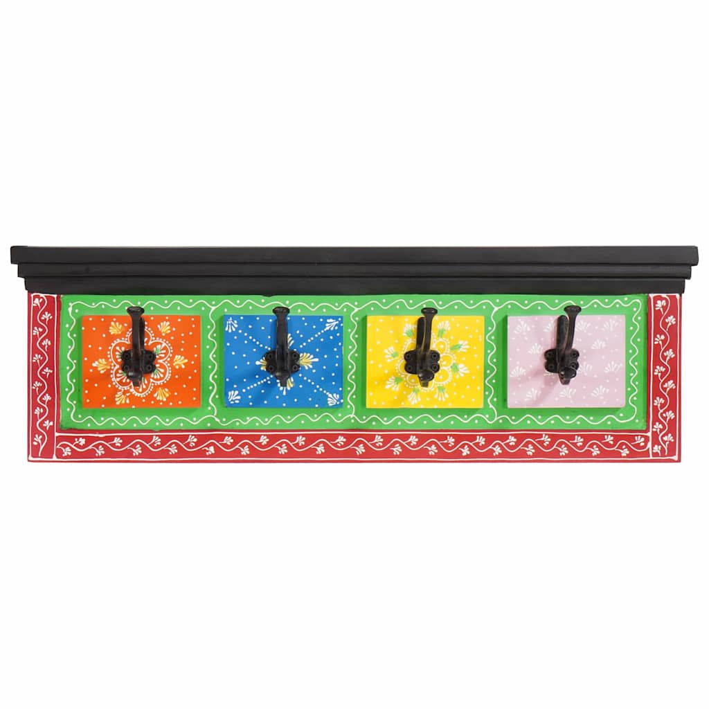 Garderobenständer Schwarz 80 X 25 X 2 Cm Massivholz Mango
