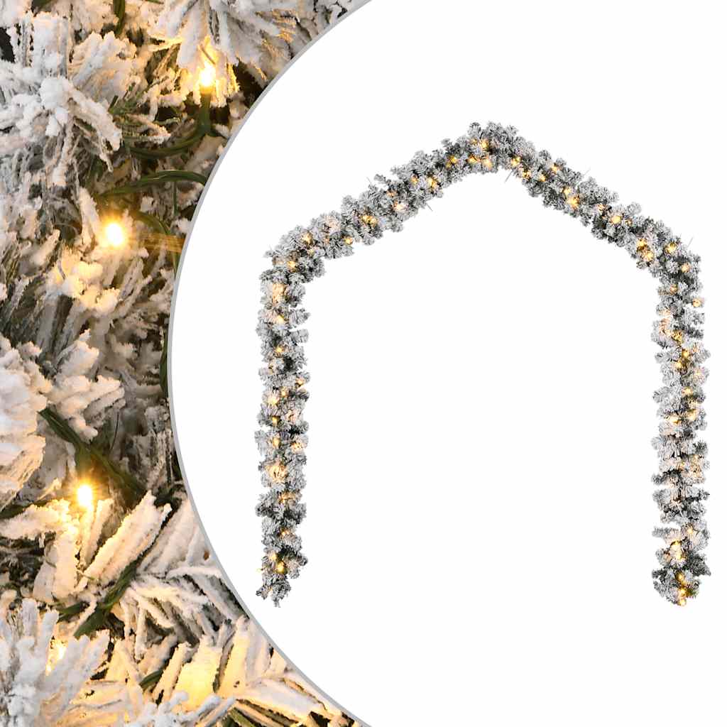 Weihnachtsgirlande Mit Schnee Grün Pvc