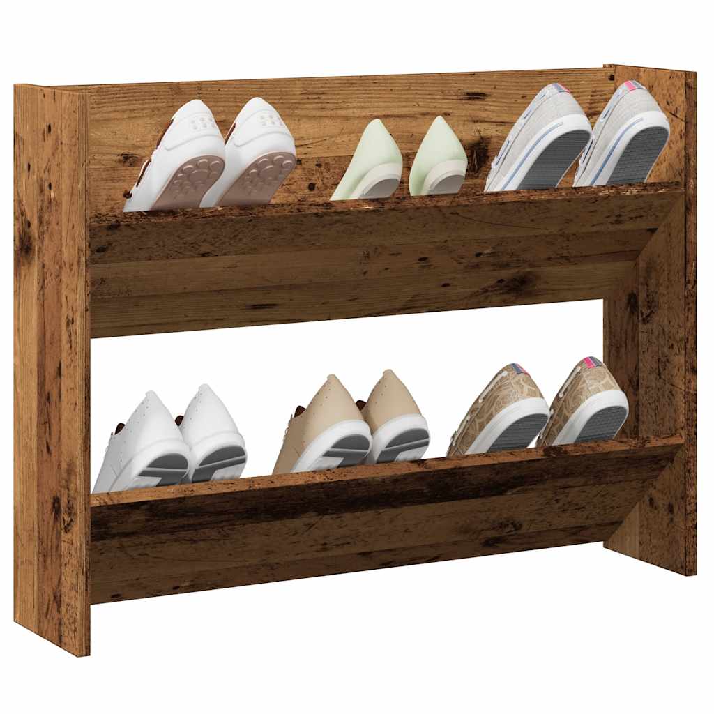 Wand-Schuhregal -Optik 80X18X Holzwerkstoff Altholz