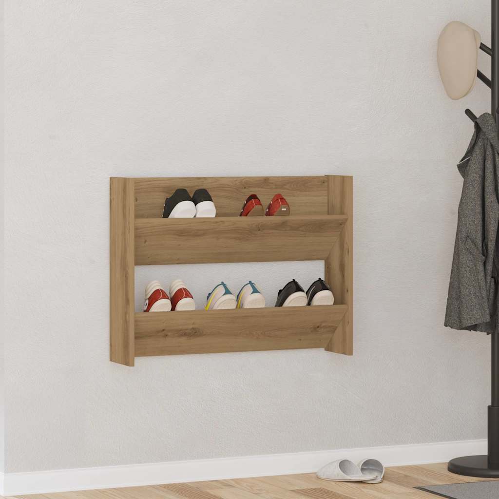 Wand-Schuhregal 80X18X Holzwerkstoff Artisan-Eiche