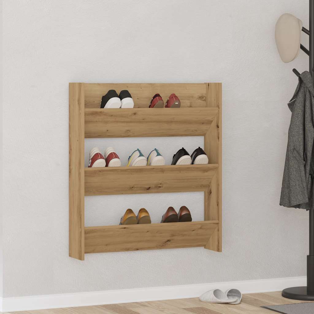 Wand-Schuhregal 80X18X Holzwerkstoff Artisan-Eiche