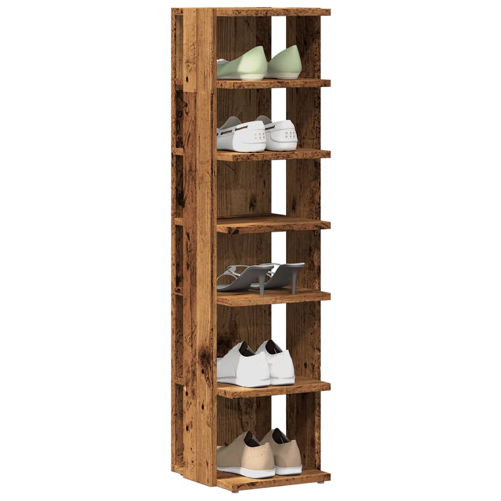 Schuhschränke 2 Stk. -Optik 28X27X102 Cm Holzwerkstoff Altholz