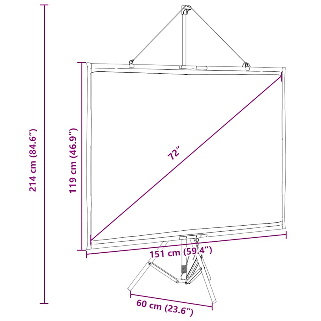 Projektionsleinwand Mit Stativ 72 Zoll 4:3