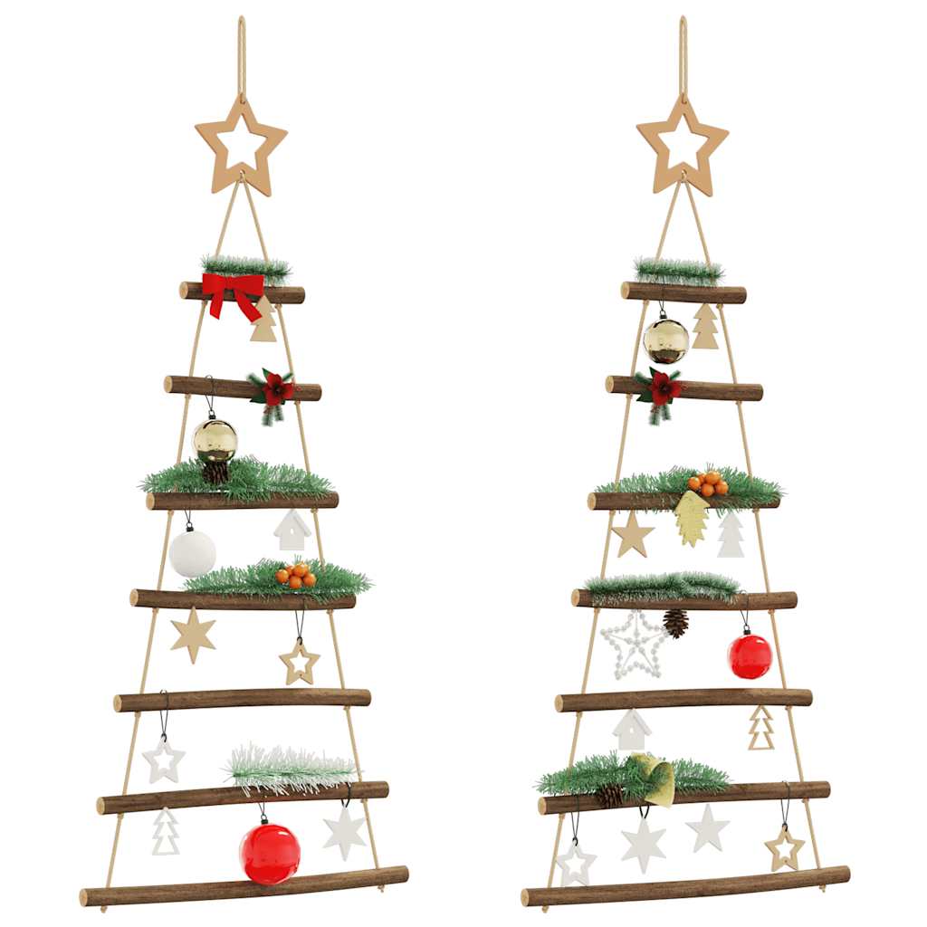 Hängende Weihnachtsbäume Mit Spitzensternen 2 Stk. Naturzweig
