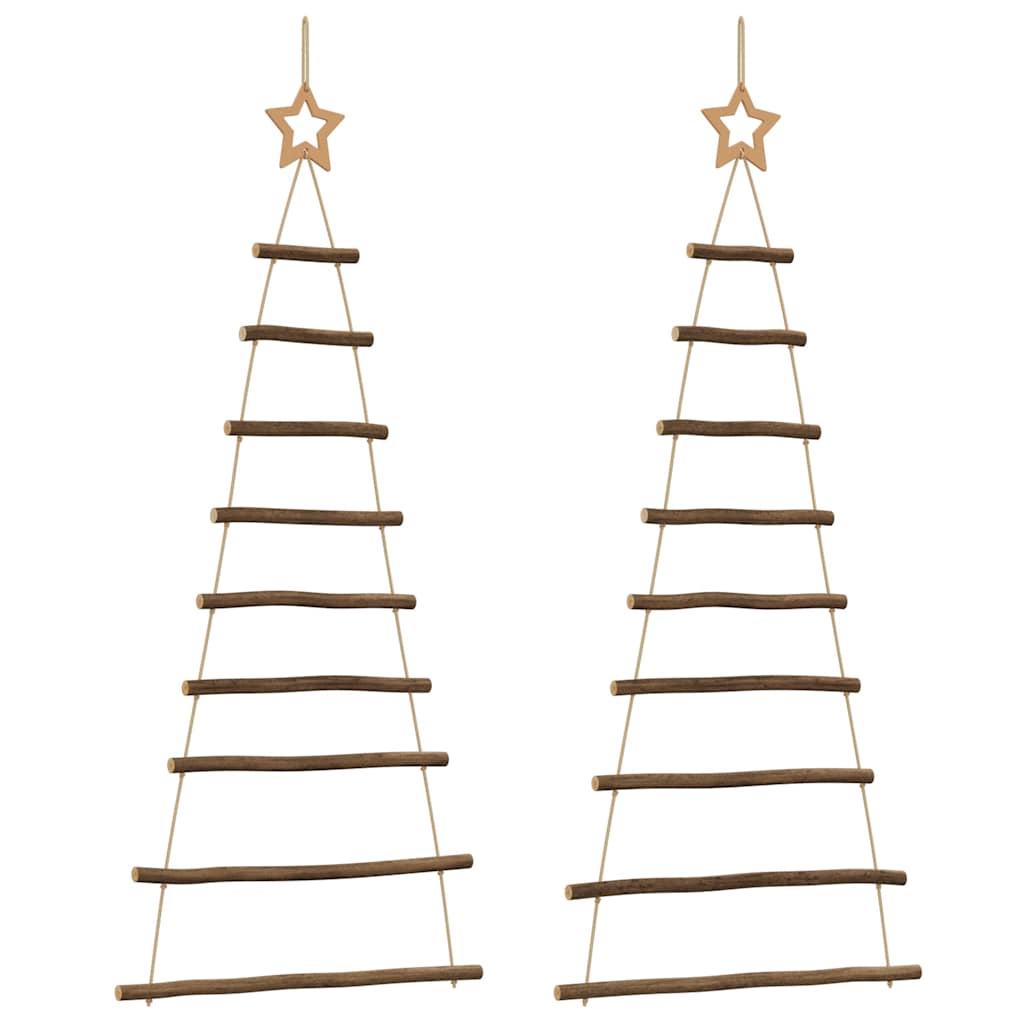 Hängende Weihnachtsbäume Mit Spitzensternen 2 Stk. Naturzweig