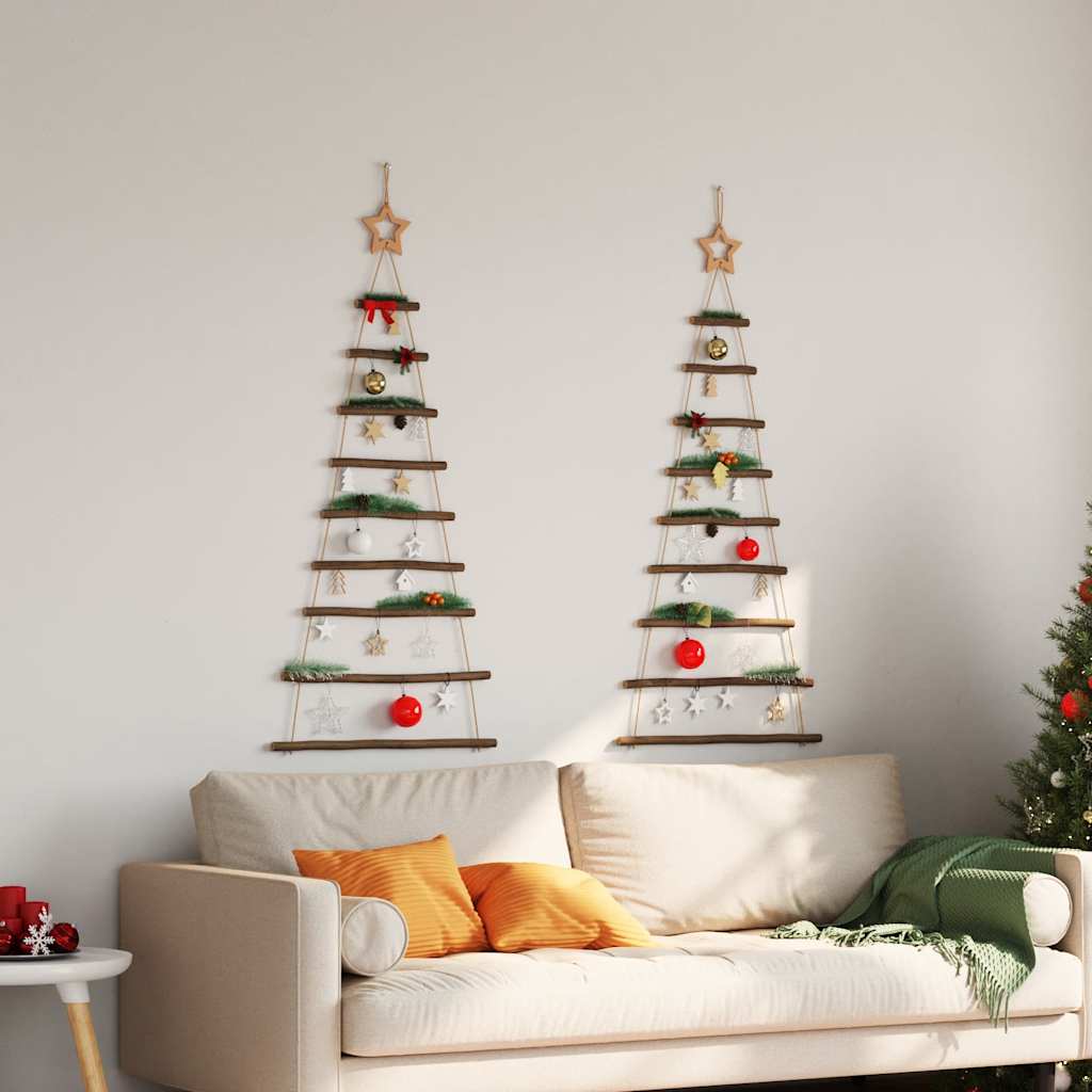 Hängende Weihnachtsbäume Mit Spitzensternen 2 Stk. Naturzweig