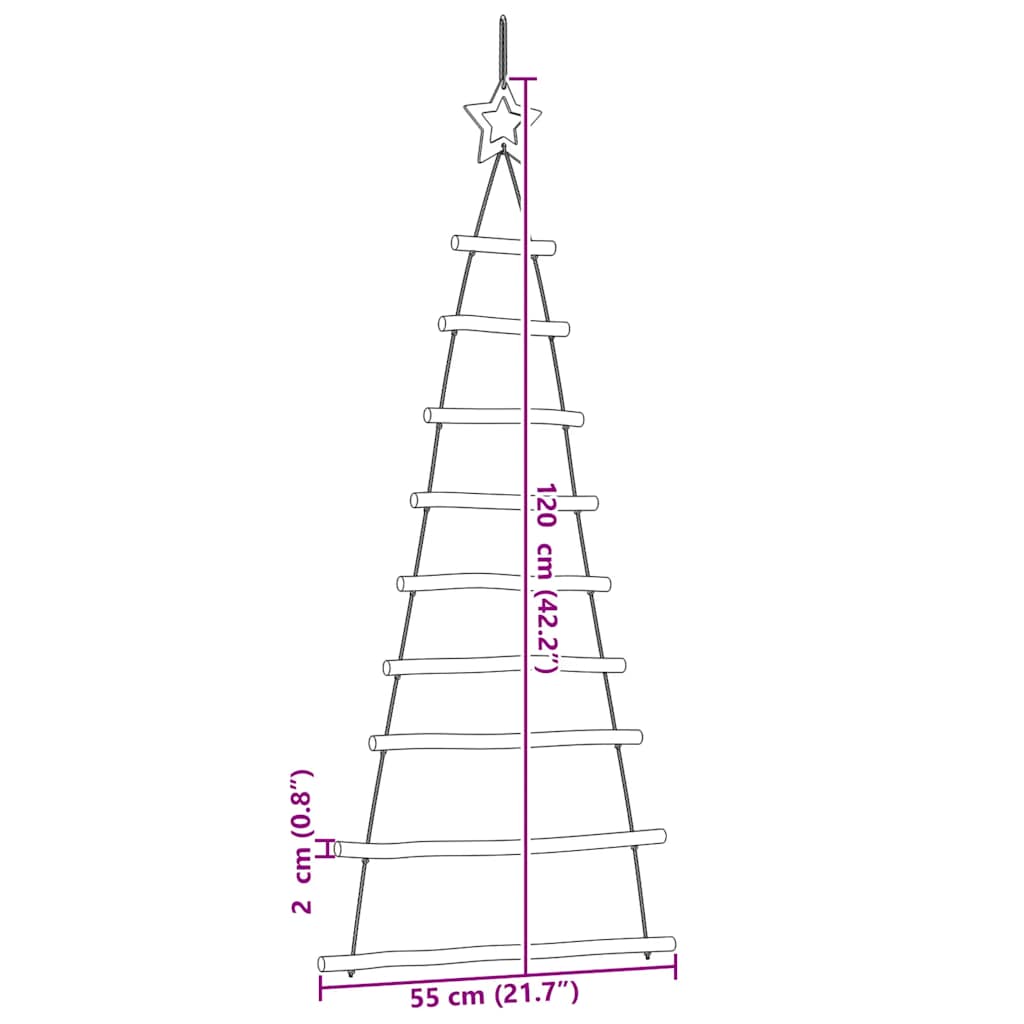 Hängende Weihnachtsbäume Mit Spitzensternen 2 Stk. Naturzweig