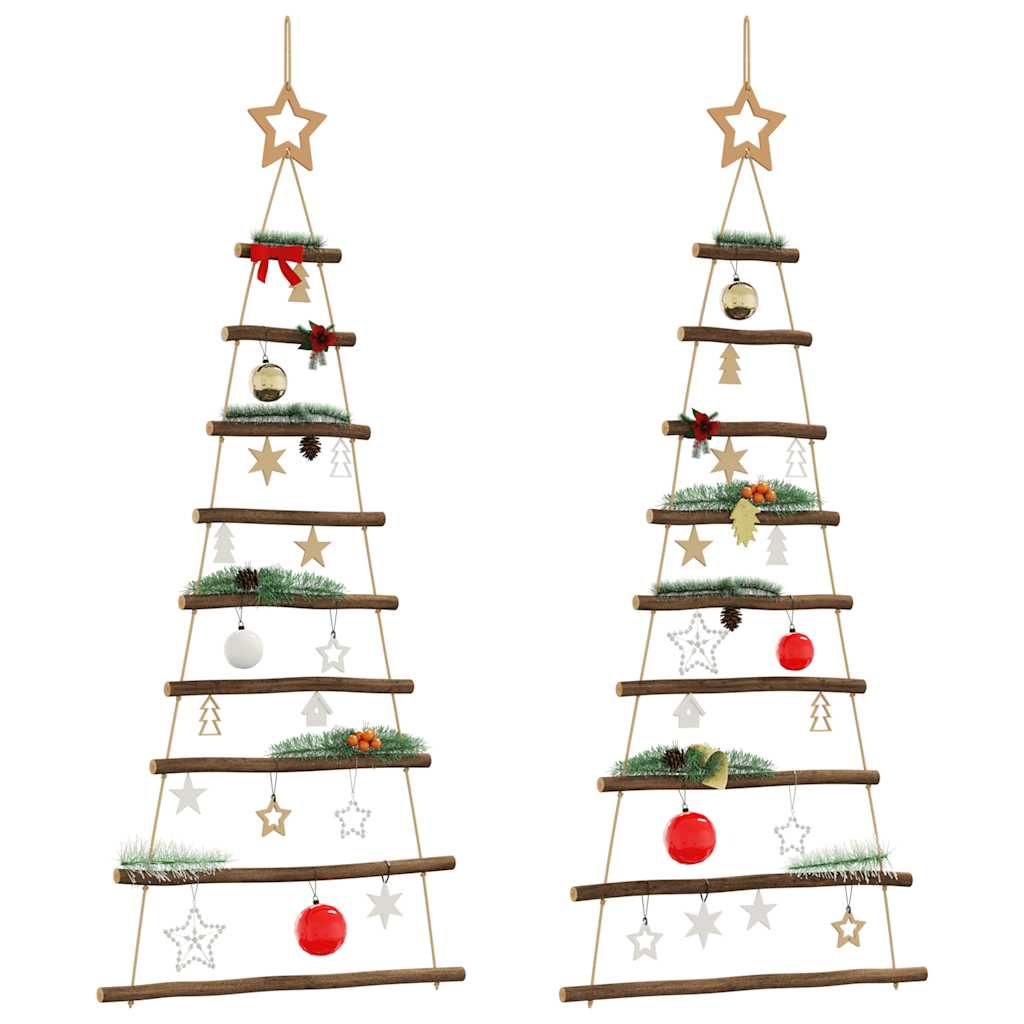 Hängende Weihnachtsbäume Mit Spitzensternen 2 Stk. Naturzweig