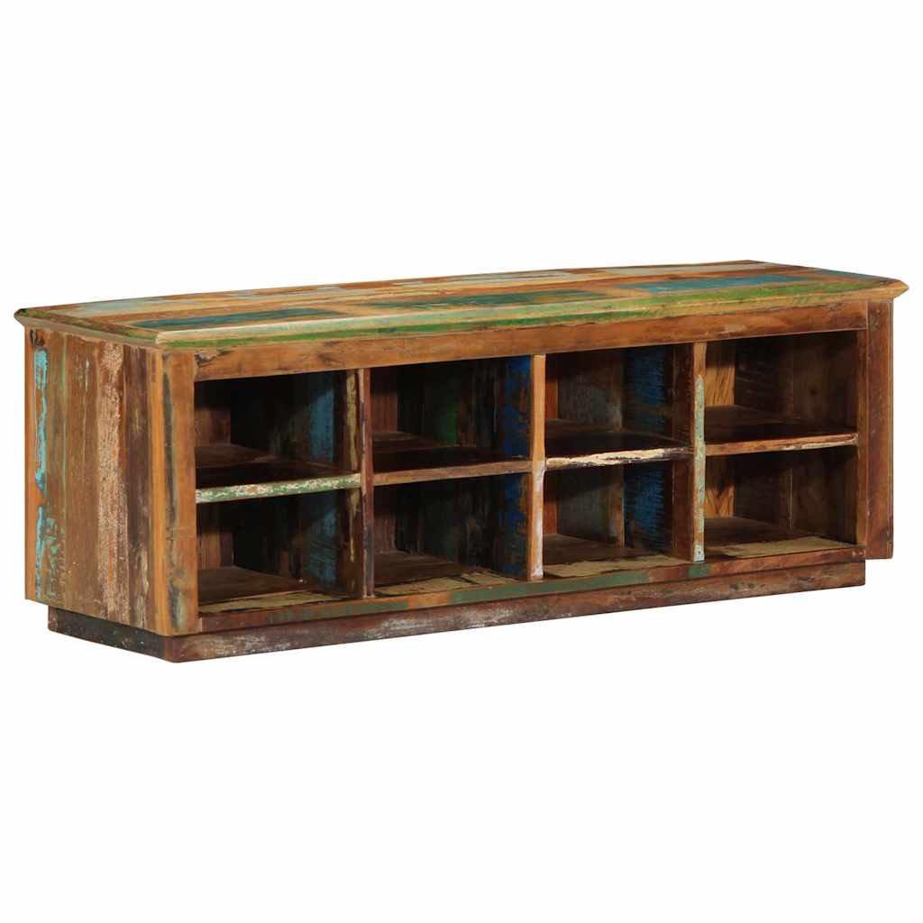 Schuhschrank Braun 110 X 35 X 40 Cm Massives Upgecyceltes Holz